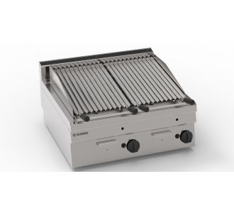 Tecnoinox 123032 Gas Lavastone Grill With V-Shaped Stainless Steel Grid-70x65x28cm/h
